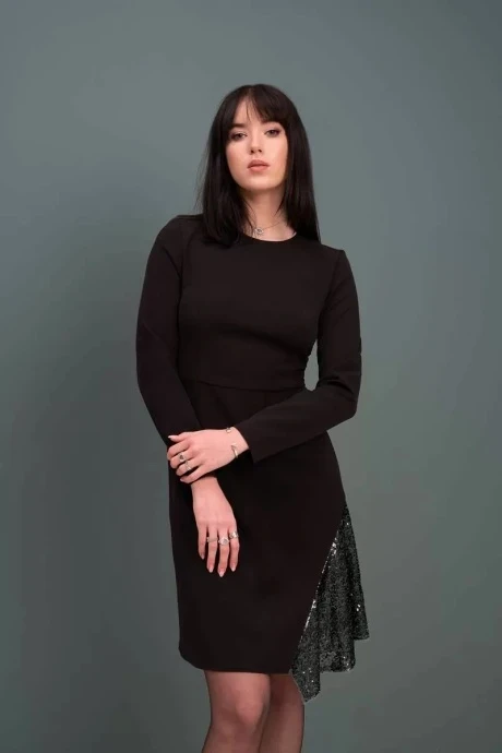 Платье JRSy 2099 черные пайетки #1