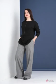 Брючный костюм Ma Vie 587 чёрный, серый двойка