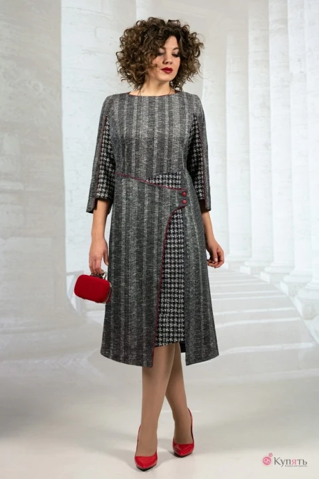 Платье Avanti 1148 -3 т.серый рубчик #1