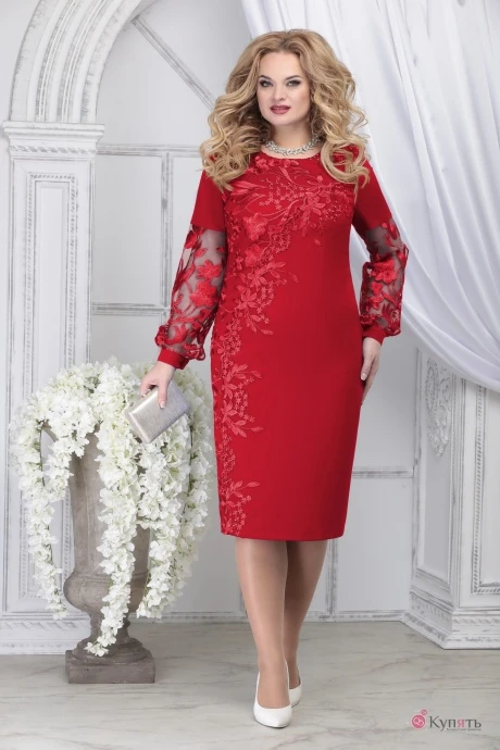 Платье *Распродажа Нинель Шик 5817 красный #1