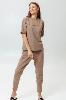 Брючный костюм Romgil ТЗ724ЛФ бежевый двойка