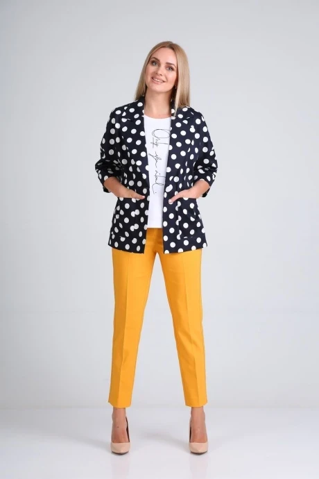 Брючный костюм Gamma&Gracia 465 медовый, черный тройка #1