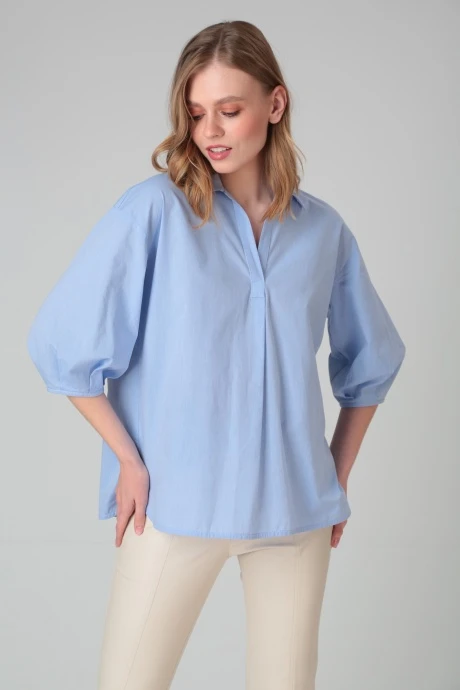 Блузка SandyNa 130431 голубой без вышивки #1