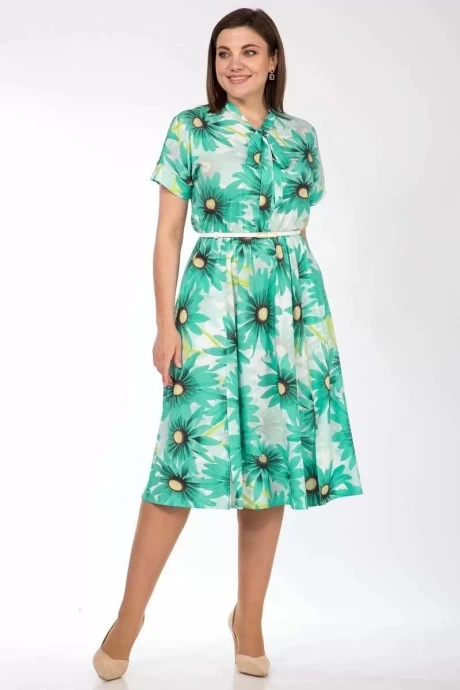 Платье Lady Style Classic 2530 /1 Зеленые тона Ромашки #1