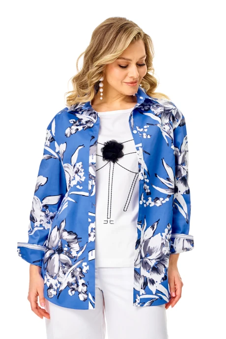 Рубашка Condra 10206 серый-голубой #1