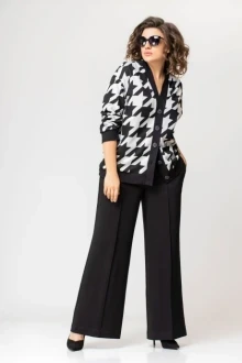 Брючный костюм EVA GRANT 208 черный/светло-серый двойка