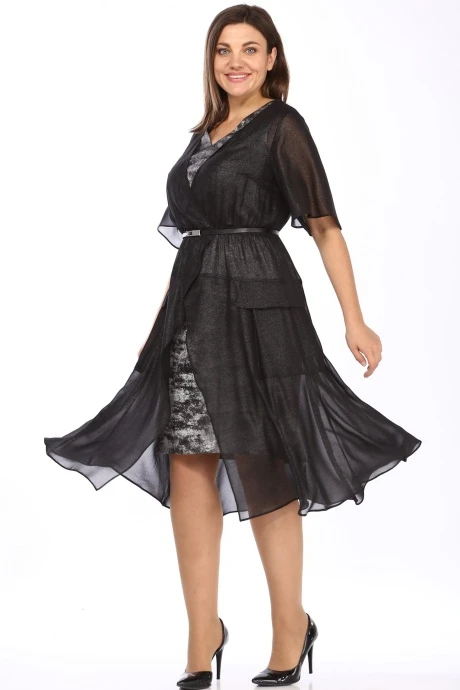 Костюм с платьем Lady Style Classic 1875 /1 Черный с серым (двойка) #1