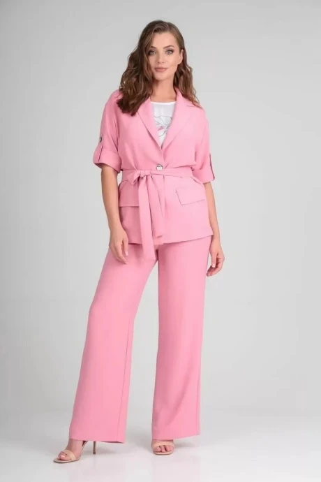 Брючный костюм Такка плюс 22-146-1 розовый тройка #1