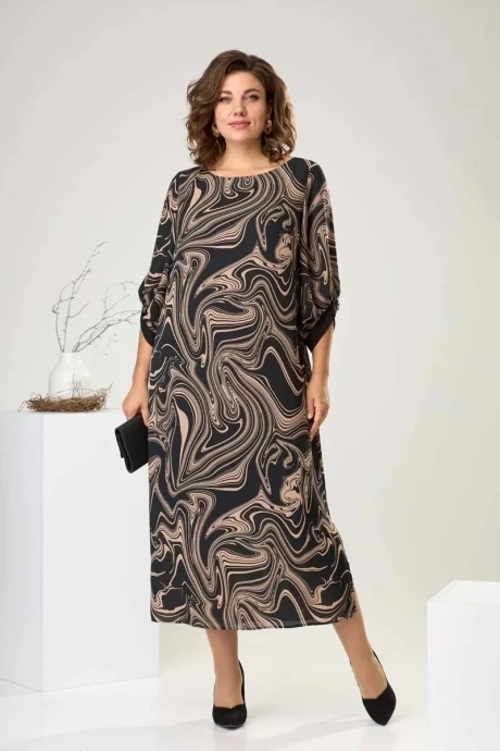 Платье Romanovich Style 1-2442 чёрный/ бежевый #1