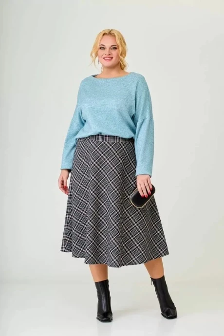 Джемпер (кофта) Swallow 636 Небесно-бирюзовый меланж #1