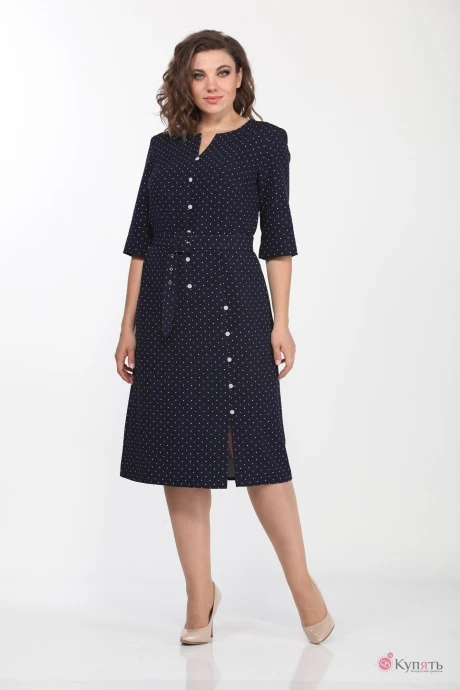 Платье *Распродажа Lady Style Classic 2119 /3 Темно-синий, горох #1