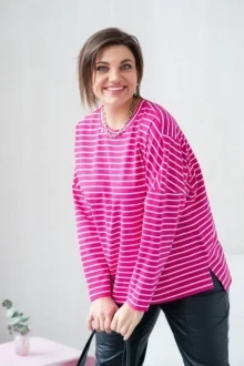 Джемпер (кофта) GRATTO 4250 фуксия в полоску