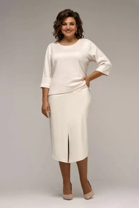 Юбочный костюм Ива 1427 молочный #1