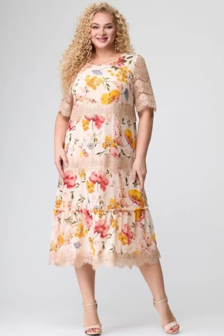 Платье Svetlana-Style 1505 .1 беж цветы #1
