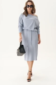 Юбочный костюм Fantazia Mod 4353 голубой/серый