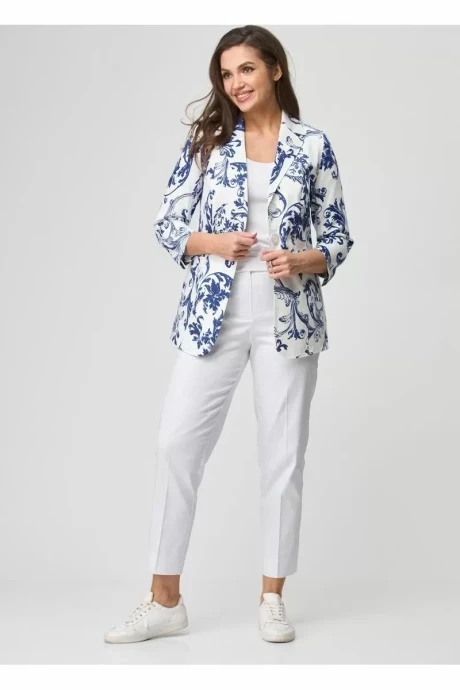 Жакет (пиджак) БелЭльСтиль 203 бело-голубой #1