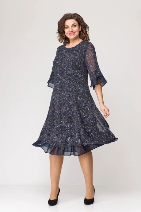 Платье Moda-Versal 2202 синий горох #1