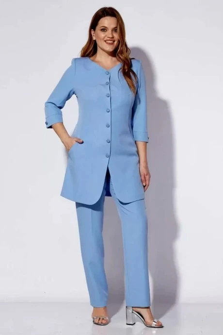Брючный костюм VIOLA STYLE 20630-Г Голубой двойка #1