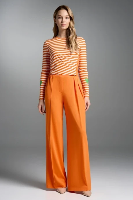 Брючный костюм Vi Oro VR-1005 белый, оранжевый двойка #1