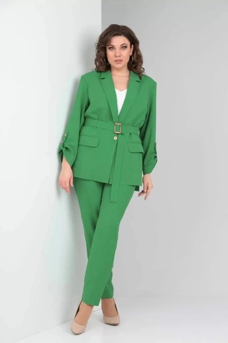 Брючный костюм TVIN 7702 тройка зеленый #1