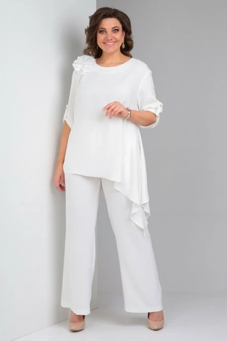 Брючный костюм Ладис Лайн 1294 двойка молоко #1