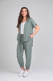 Брючный костюм Карина Делюкс 1098/1 олива