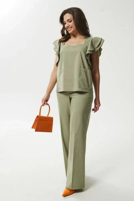 Юбочный костюм MisLana С943 хаки двойка #1