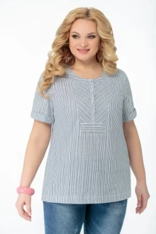 Блузка *Распродажа СлавияЭлит М469 синяя полоска