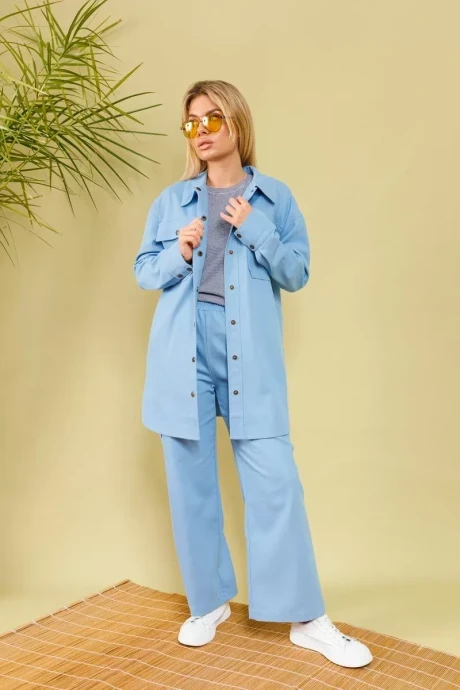 Брючный костюм NikVa н349-3 голубой, двойка #1