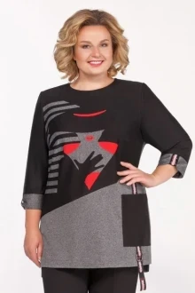 Блузка Элль-стиль 2017а черный/серый