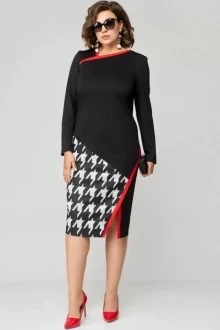 Деловое платье EVA GRANT 9000 черный с принтом лапка