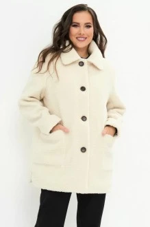 Шуба из экомеха Магия Моды 2367 молочный