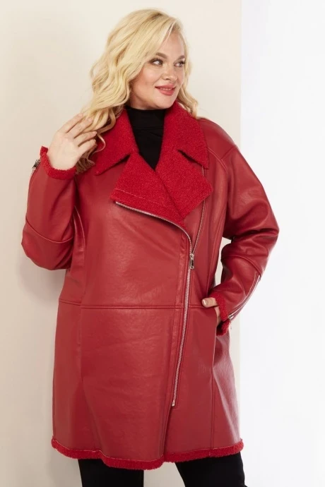 Дубленка удлиненная *Распродажа Celentano 2038.2 алый #1