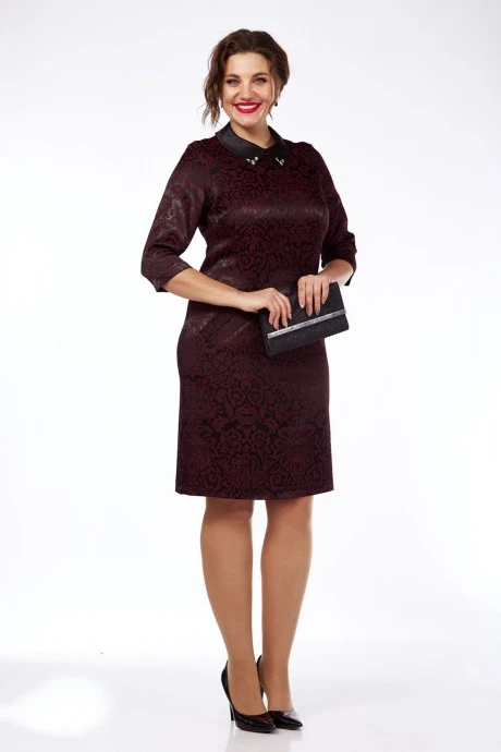 Платье Lady Style Classic 585/4 Черный с бордовым #1