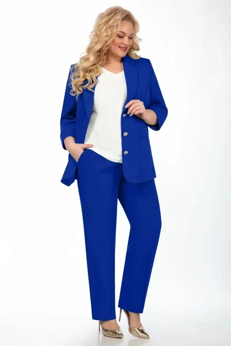 Брючный костюм тройка Элль-стиль 2197/4 василек #1