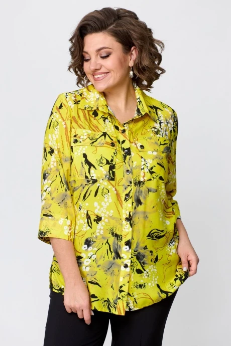 Блузка БелЭльСтиль 408 желто-черный #1