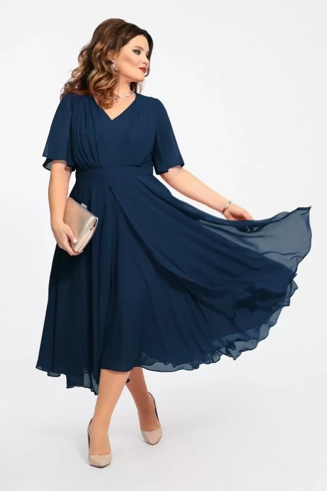 Платье *Распродажа TEZA 1455 темно-синий #1