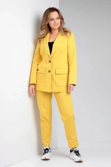 Хлопковый брючный костюм Лиона-Стиль 894 жёлтый