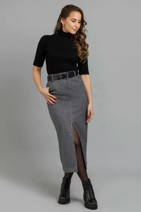 Юбка *Распродажа Mirolia 971 серая елочка #1