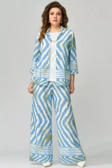 Льняной брючный костюм FITA 1561 тройка