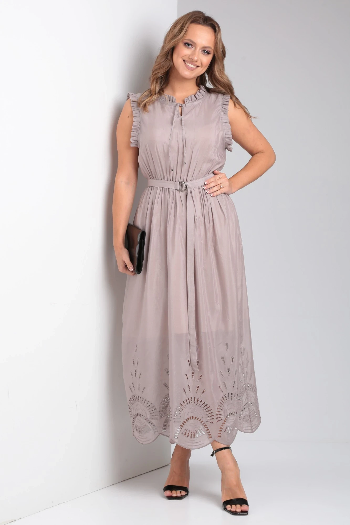 Платье YOUR SIZE 2221 Какао с молоком размер 42-48, описание, отзывы