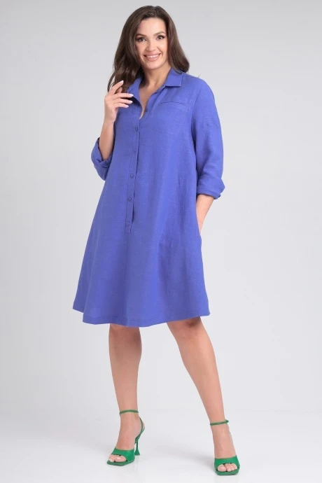 Льняное платье YOUR SIZE 2222 Василек #1