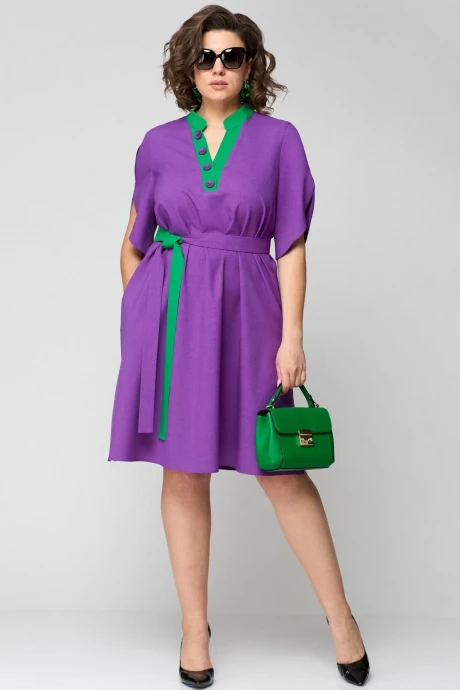 Льняное платье EVA GRANT 7177 фиолетовый #1