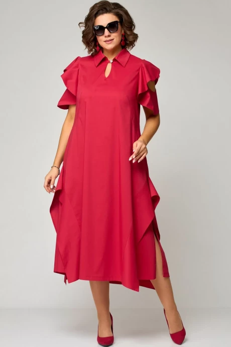 Хлопковое платье EVA GRANT 7297 красный #1