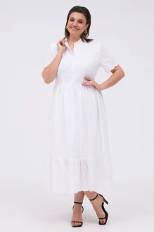 Хлопковое платье с принтом KaVaRi 1087 белый