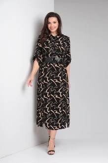 Платье из вискозы Rishelie 953 черный+бежевый