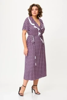 Платье Avenue Fashion 0126 дизайн: слива+молоко бирюзовый размер 56-72 ...