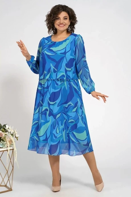 Шифоновое платье *Распродажа ALANI COLLECTION 2086 василек #1
