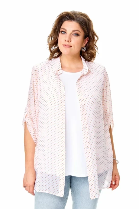 Блузка Abbi 5029 белый/оранжевый принт #1