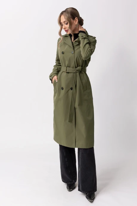 Двубортный тренч Golden Valley 7105-1 зеленый #1